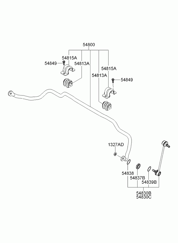 Hyundai 54830-07000 - Rod / Strut, stabiliser www.parts5.com