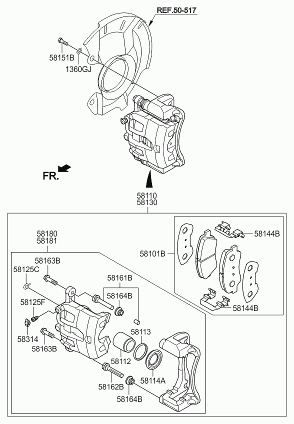 KIA 58101 1RA01 - Set placute frana,frana disc www.parts5.com