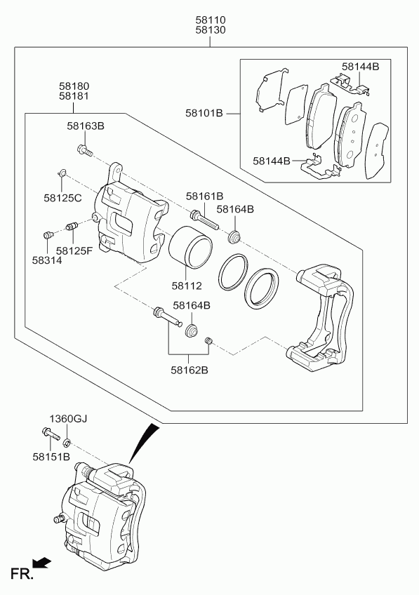 KIA 58101A4A01 - Set placute frana,frana disc www.parts5.com