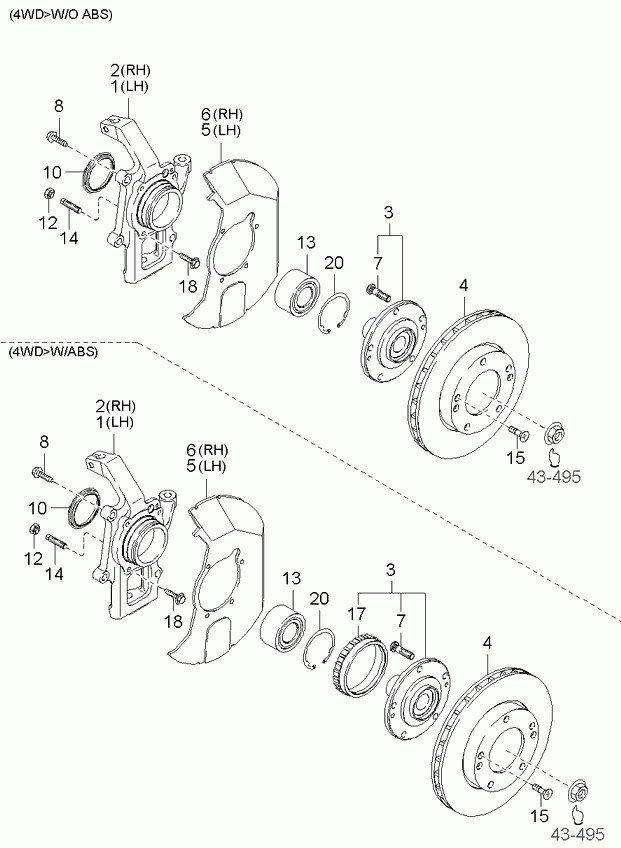 KIA 0K20133065A - Zestaw łożysk koła www.parts5.com