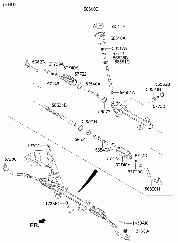 KIA 56500A7000 - Кормилна кутия www.parts5.com