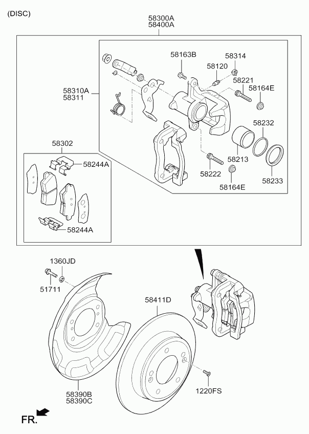 KIA 58302 A7B30 - Тормозные колодки, дисковые, комплект www.parts5.com