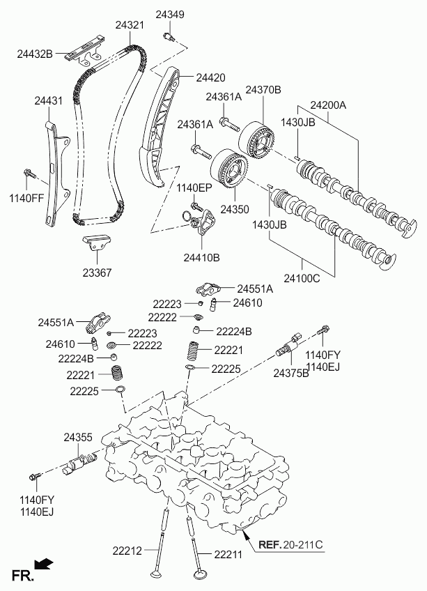 KIA 24610 03000 - Popychacze zaworowe www.parts5.com