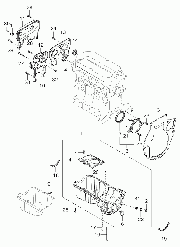 Hyundai 0K20111312 - Shaft Seal, crankshaft www.parts5.com