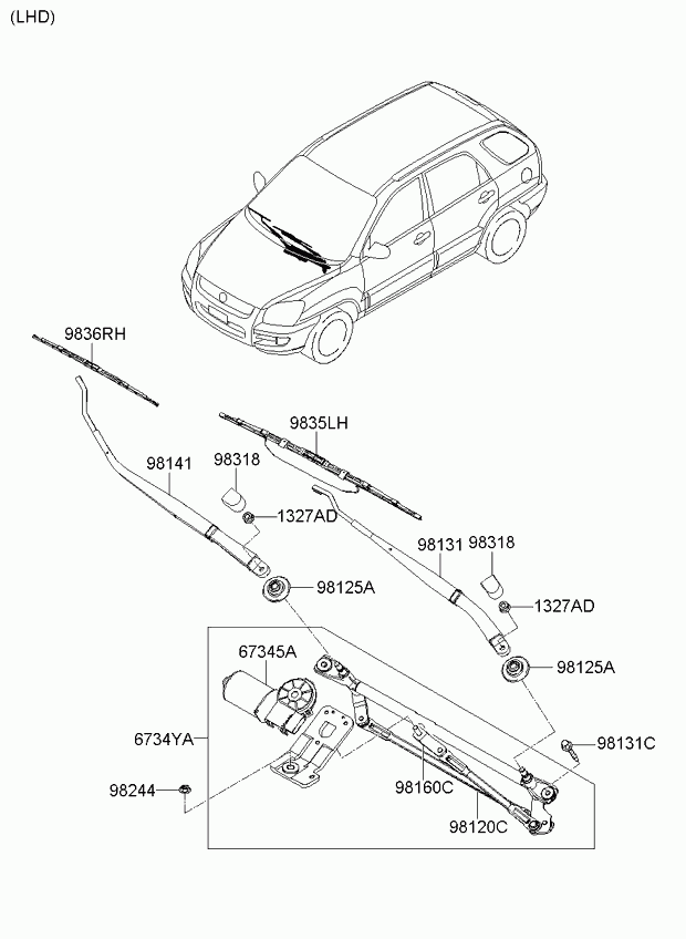 KIA 983501F060 - Limpiaparabrisas www.parts5.com