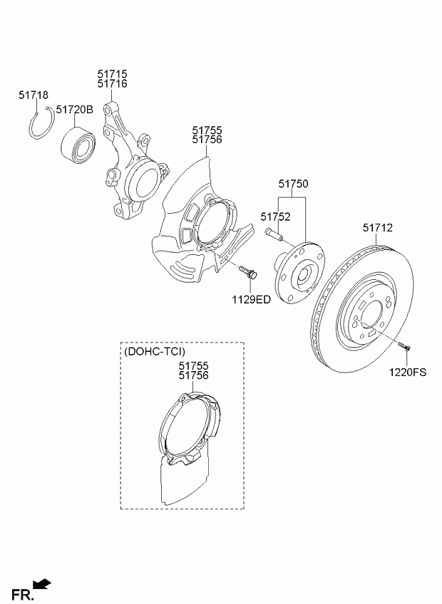 Hyundai 51720-2T000 - Kit de roulements de roue www.parts5.com