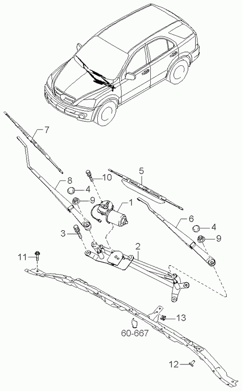 KIA 983503E010 - Wiper Blade parts5.com