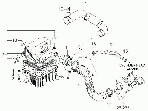 KIA 28164-4A000 - Merač hmotnosti vzduchu www.parts5.com