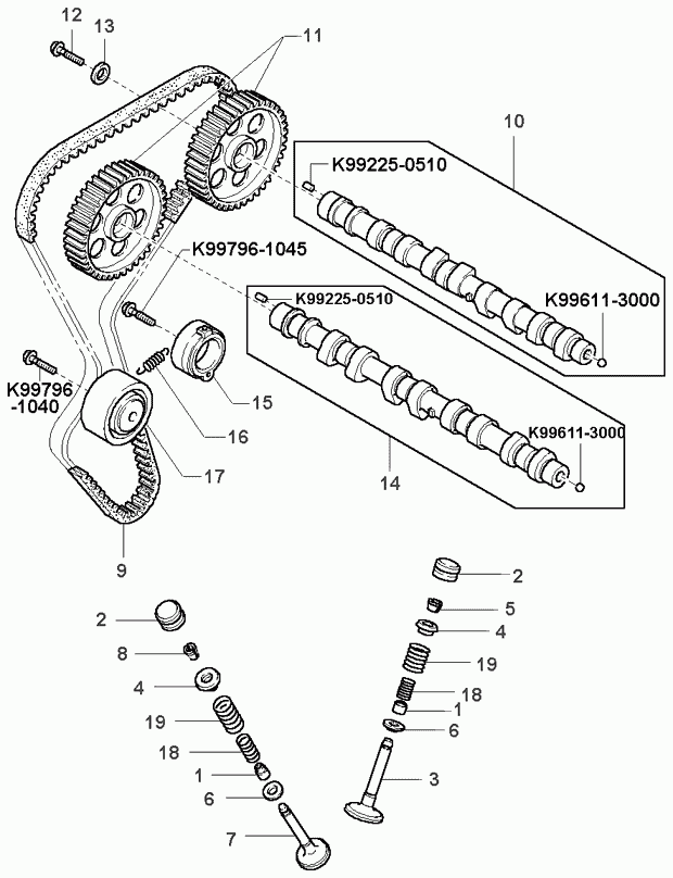 KIA 0KL02 10 155 - Těsnicí kroužek, dřík ventilu www.parts5.com