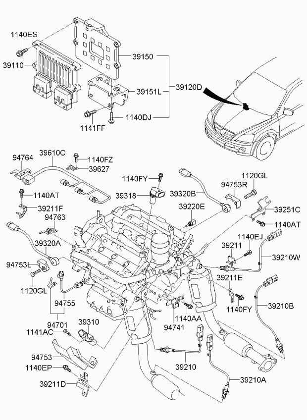 KIA 39210-3C830 - Αισθητήρας λάμδα www.parts5.com