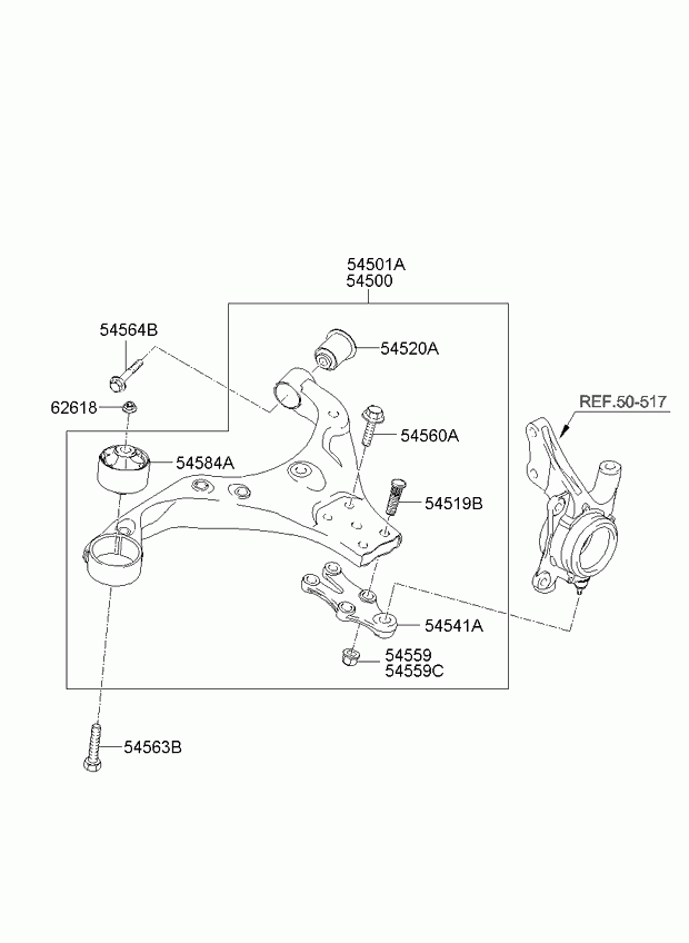 Hyundai 54501-1F000 - Track Control Arm parts5.com