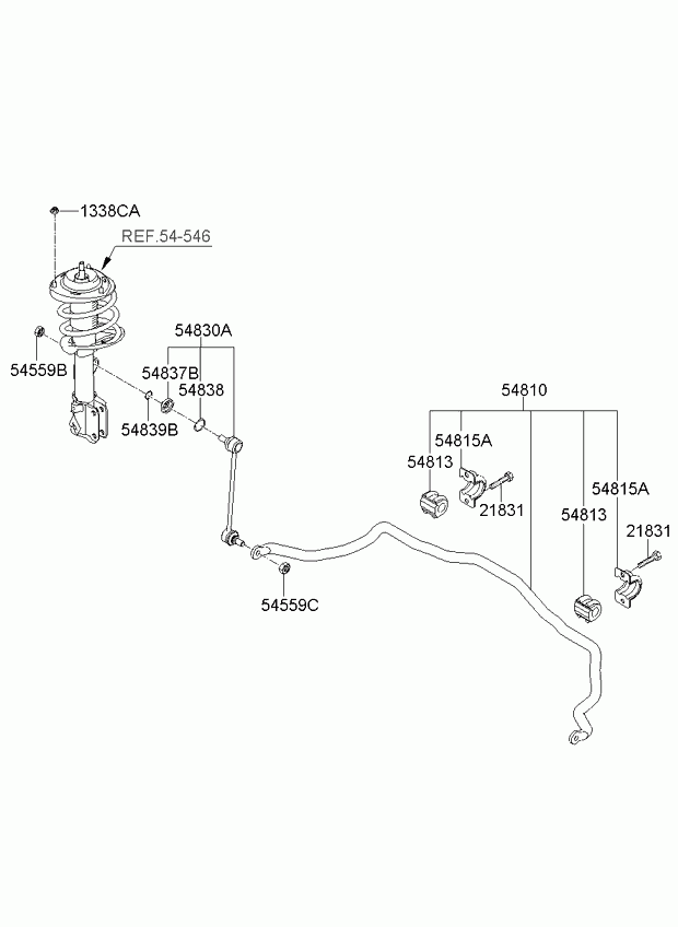 Hyundai 54830-1F000 - Rod / Strut, stabiliser parts5.com