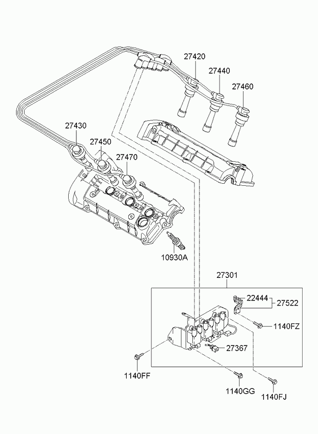 KIA 27410 37100 - Svećica za paljenje www.parts5.com