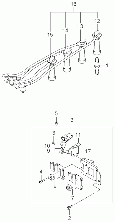 KIA 27450-26700 - Ignition Cable Kit www.parts5.com