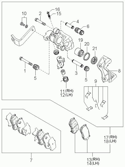 KIA 0K2FC-26-28Z - Set placute frana,frana disc www.parts5.com