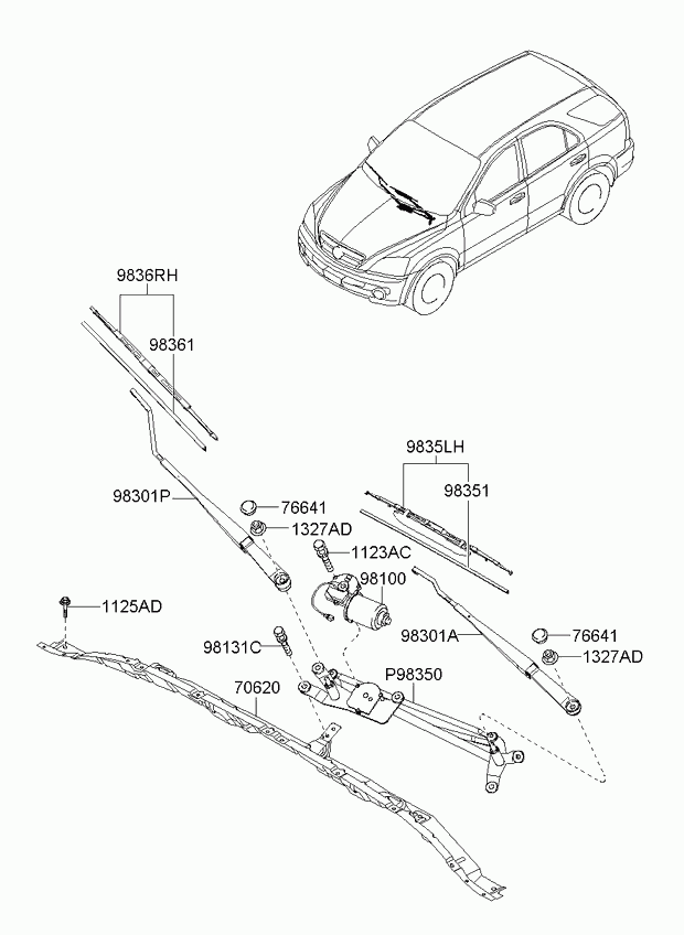 Hyundai 983603E020 - Wiper Blade www.parts5.com