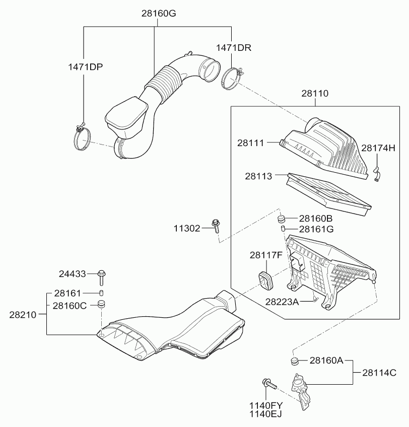 KIA 28113-3S100 - Filtru aer www.parts5.com