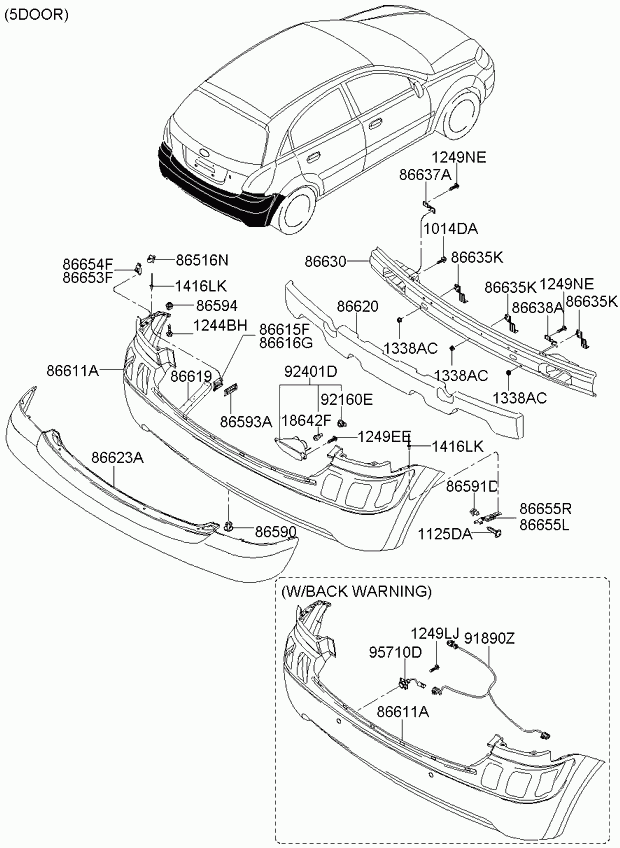 KIA 866301G000 - Support, pare-chocs www.parts5.com