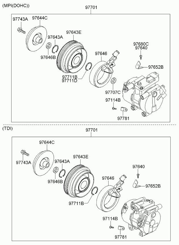 KIA 97701-1G000 - Compressor, air conditioning www.parts5.com