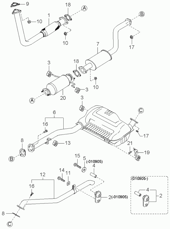 Hyundai 0184540357 - Pipe Connector, exhaust system www.parts5.com