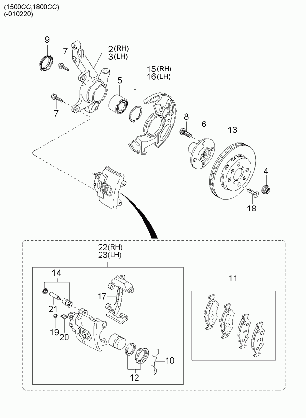 KIA 0K240-33-25Z - Kit de réparation, étrier de frein www.parts5.com