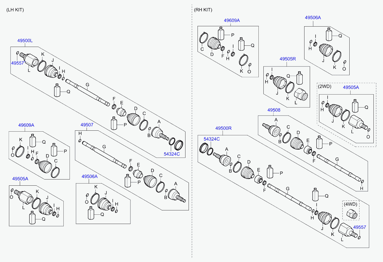 KIA 49500-2Y000 - Joint Kit, drive shaft parts5.com