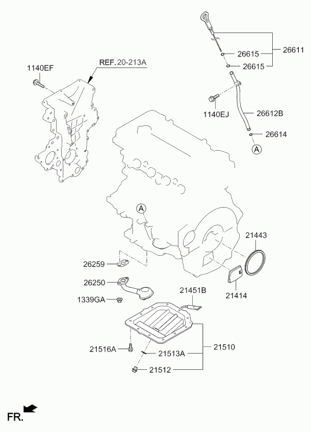 KIA 21443-2B020 - Simering, arbore cotit www.parts5.com