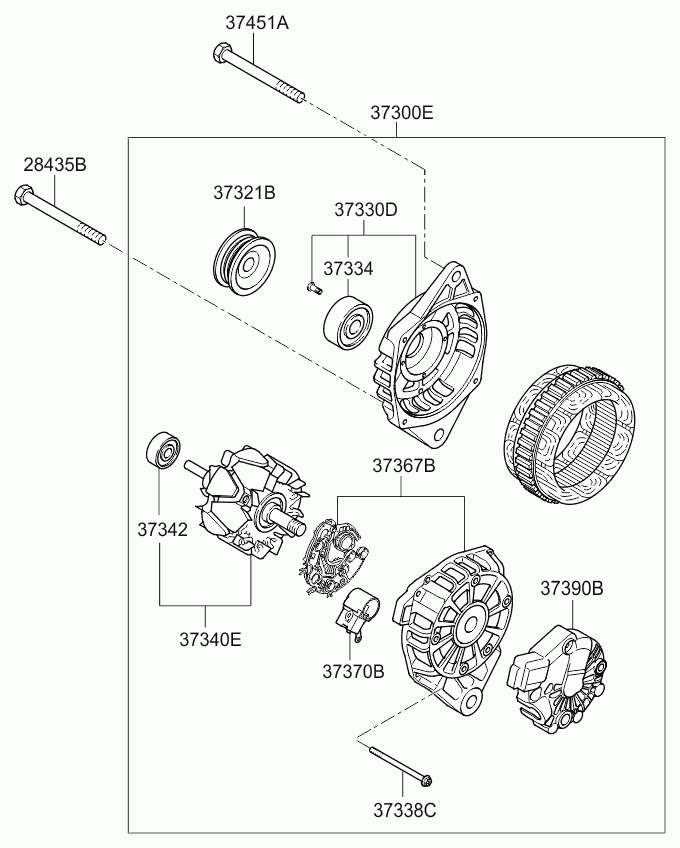 KIA 37322-2A-500 - Fulie, alternator www.parts5.com