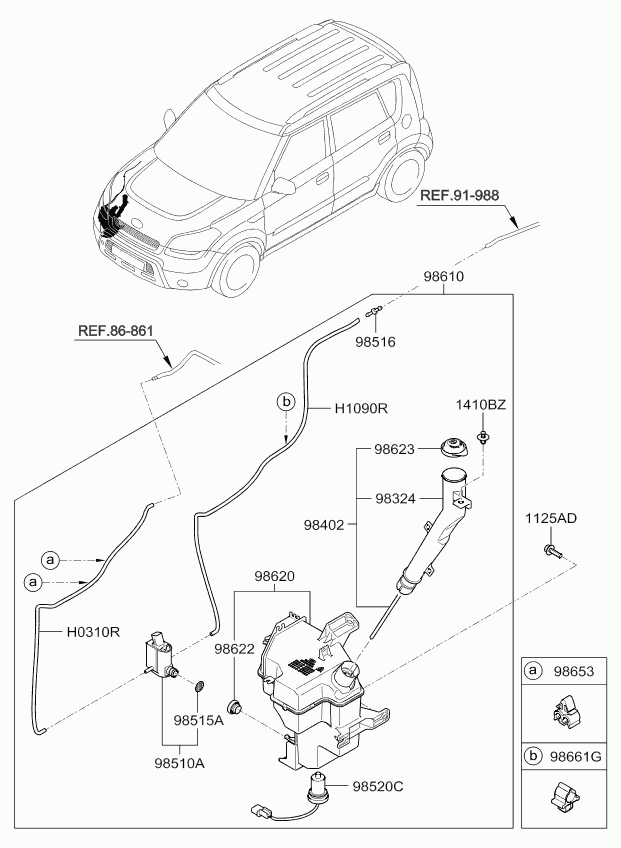 KIA 985102K000 - Water Pump, window cleaning www.parts5.com