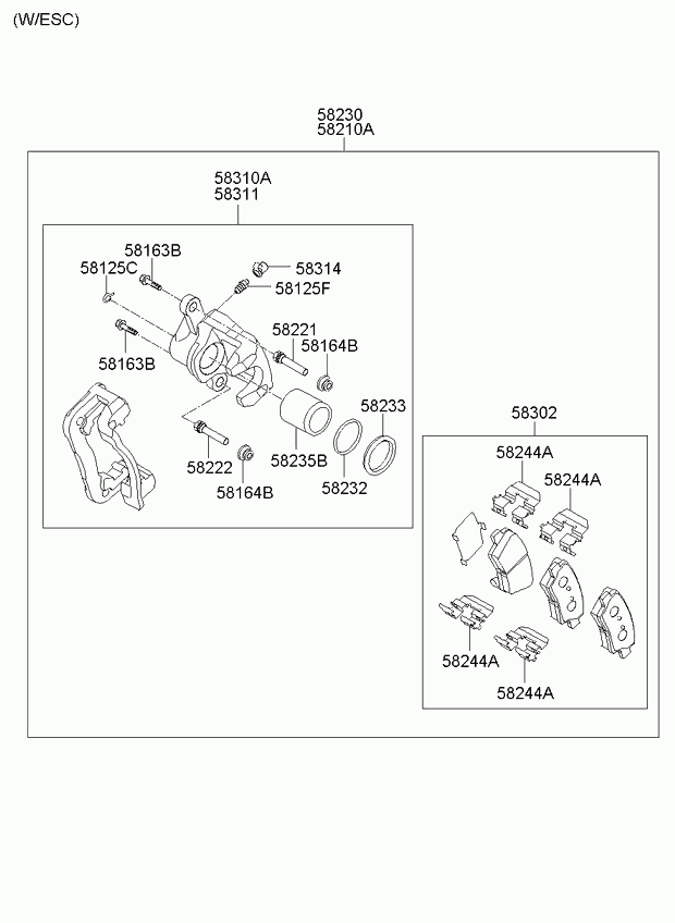 KIA 58302-2KA10 - Brake Pad Set, disc brake parts5.com