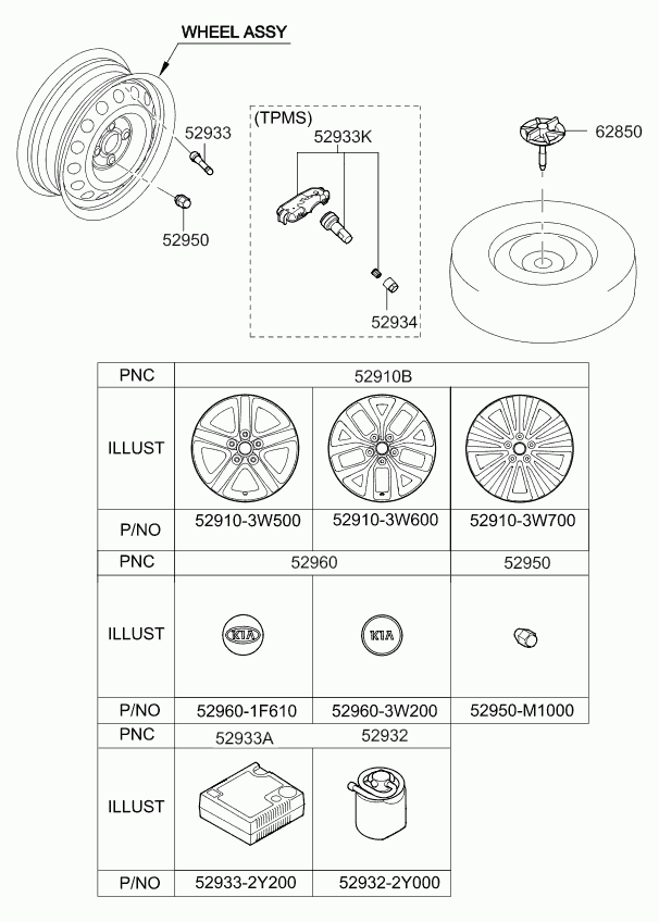 KIA 529332S410 - Wheel Sensor, tyre pressure control system parts5.com