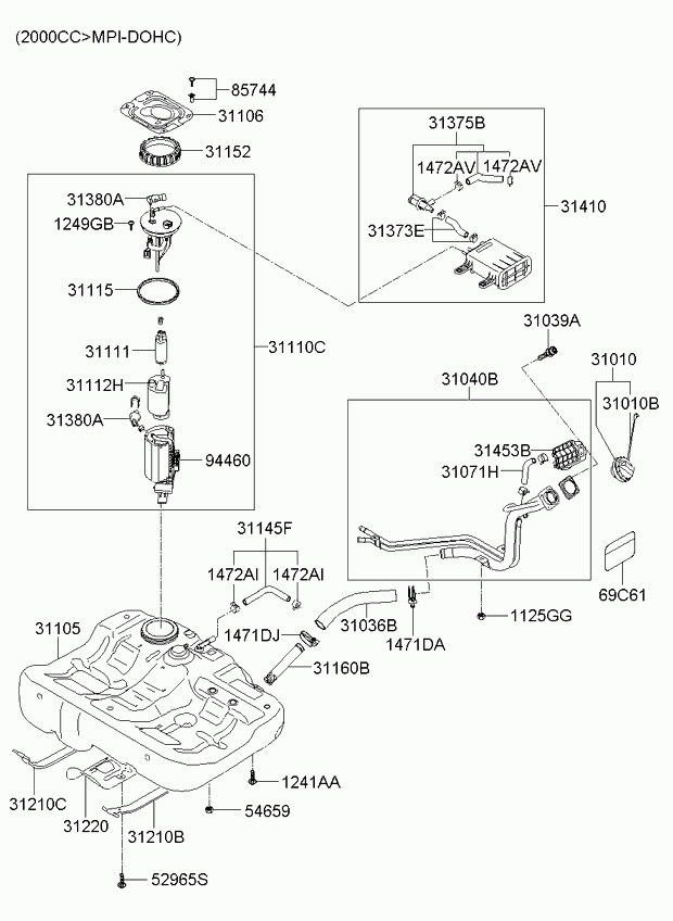 KIA 311110M000* - Fuel Pump parts5.com