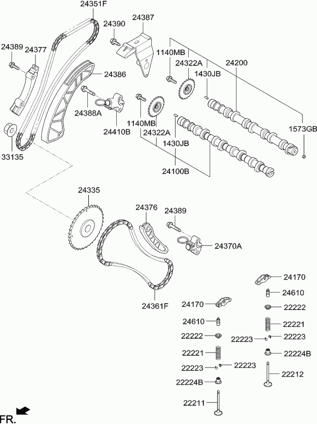 Hyundai 24410-2A000* - Kit de distribution par chaîne www.parts5.com