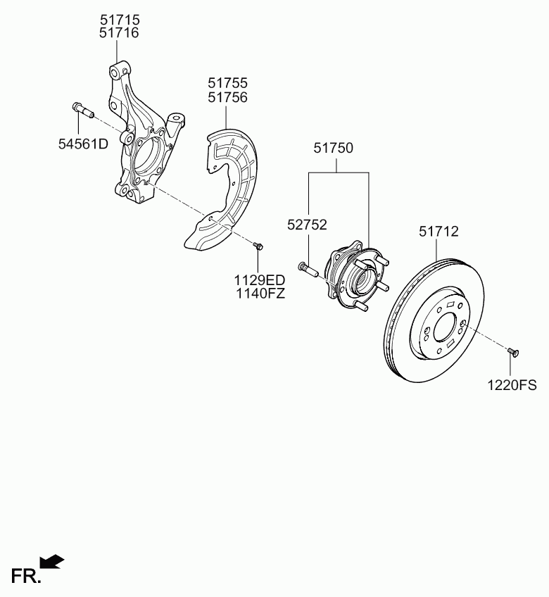 KIA 51750C1000 - Lożisko kolesa - opravná sada www.parts5.com