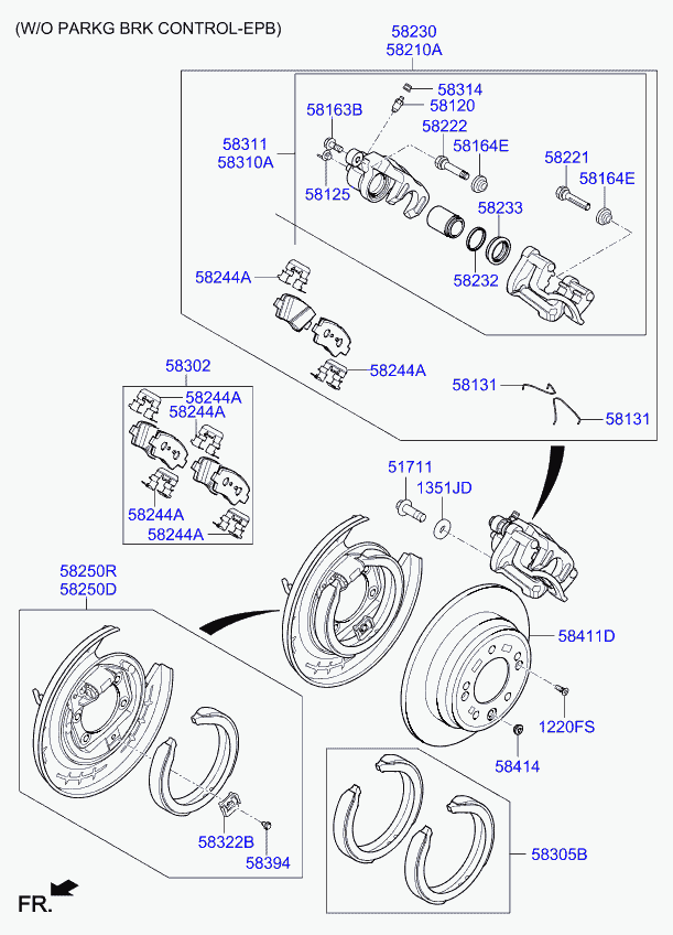 KIA 58302D4A65 - Set placute frana,frana disc www.parts5.com