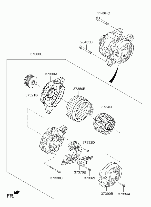 KIA 373002A910 - Polea, alternador www.parts5.com