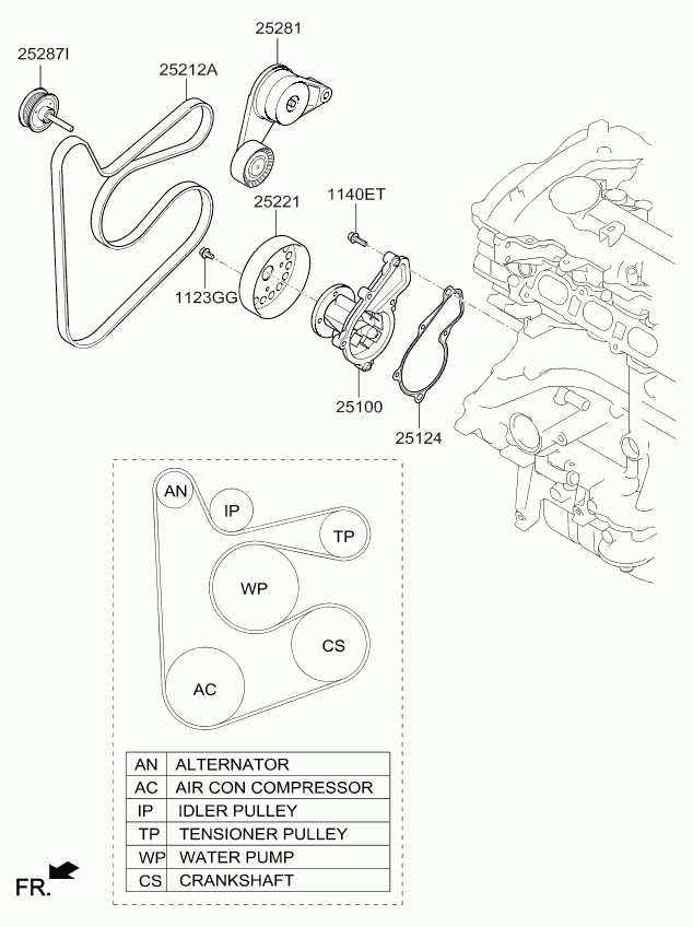 KIA 252122E300 - Curea transmisie cu caneluri www.parts5.com