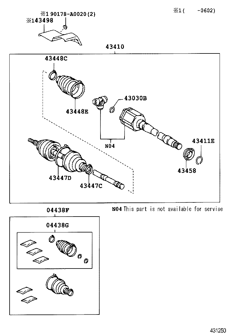 TOYOTA 04438-0E040 - Пыльник, приводной вал www.parts5.com