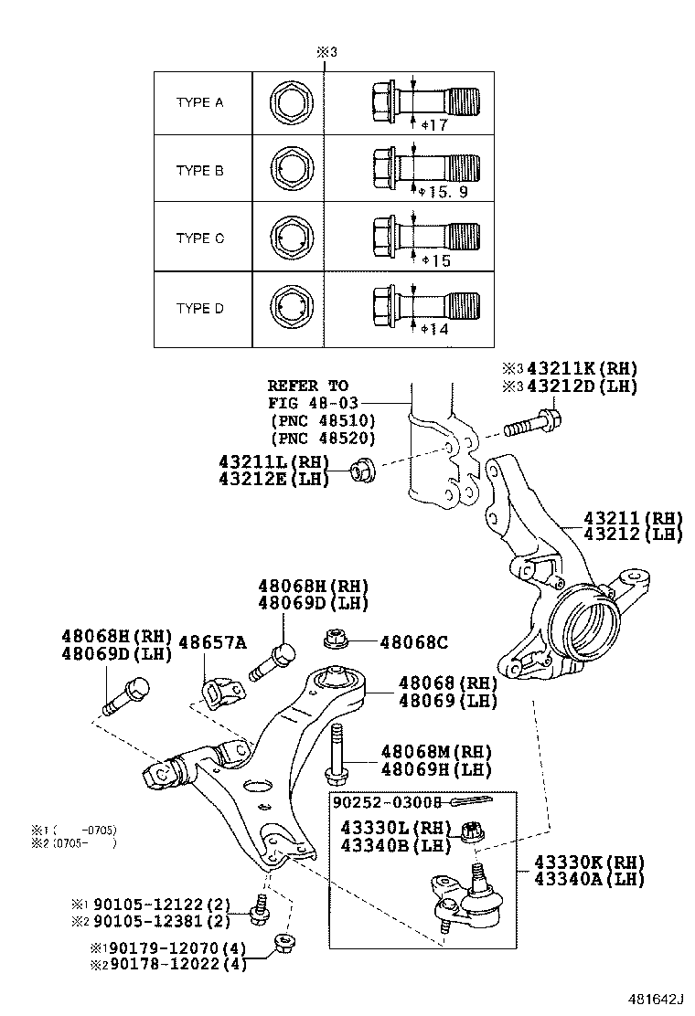 TOYOTA 48068-48030 - Рычаг подвески колеса www.parts5.com