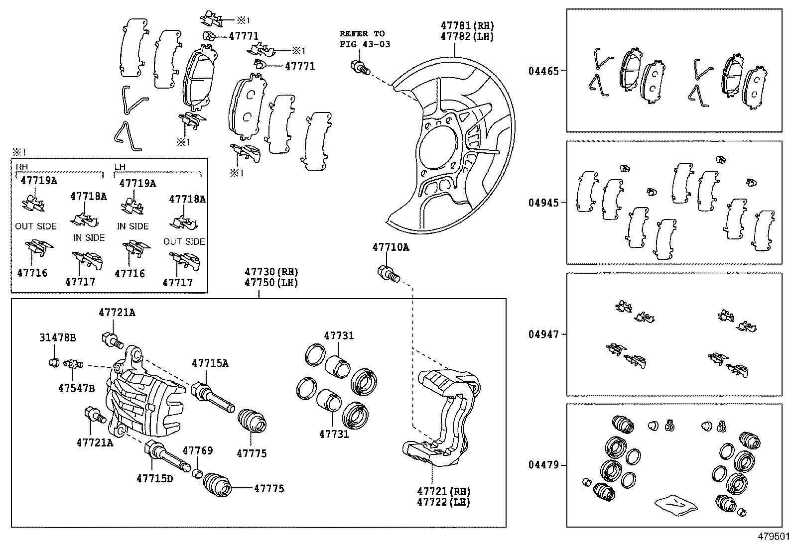 TOYOTA 04465-48170 - Brake Pad Set, disc brake parts5.com