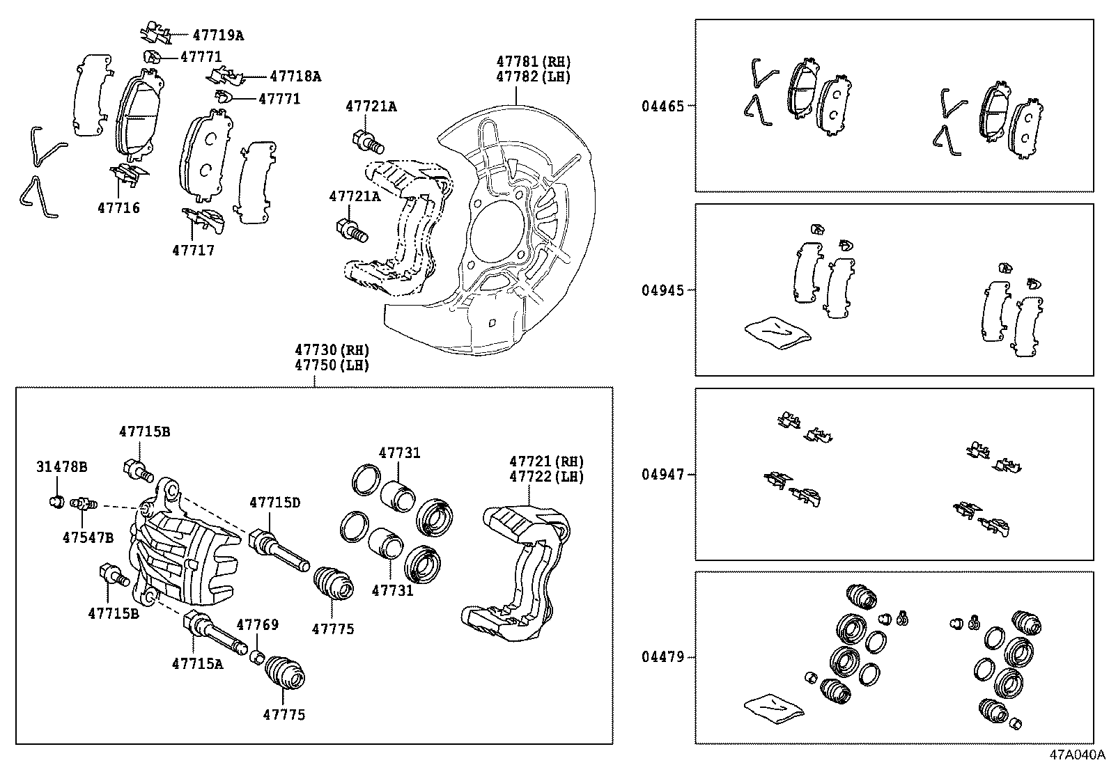 TOYOTA 04465-48210 - Set placute frana,frana disc parts5.com