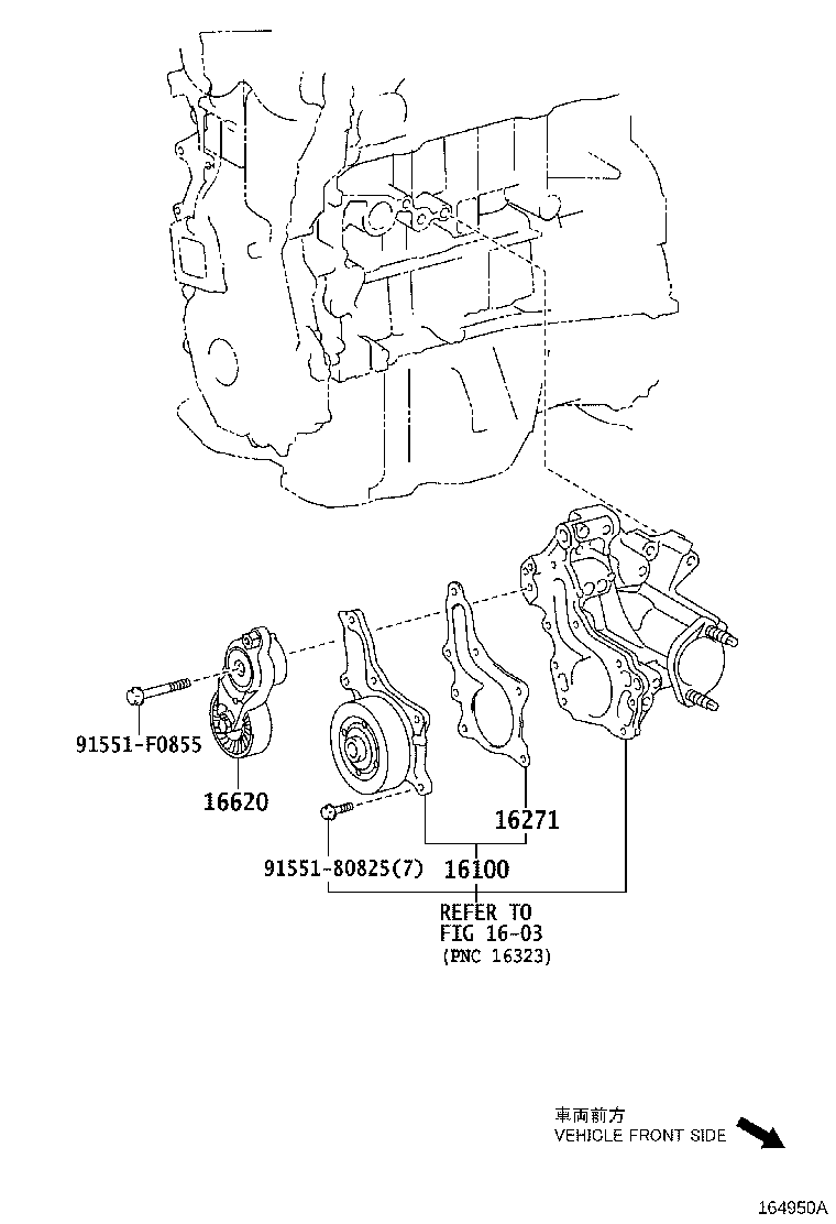 TOYOTA 16620-36010 - Rolka kierunkowa / prowadząca, pasek klinowy zębaty www.parts5.com