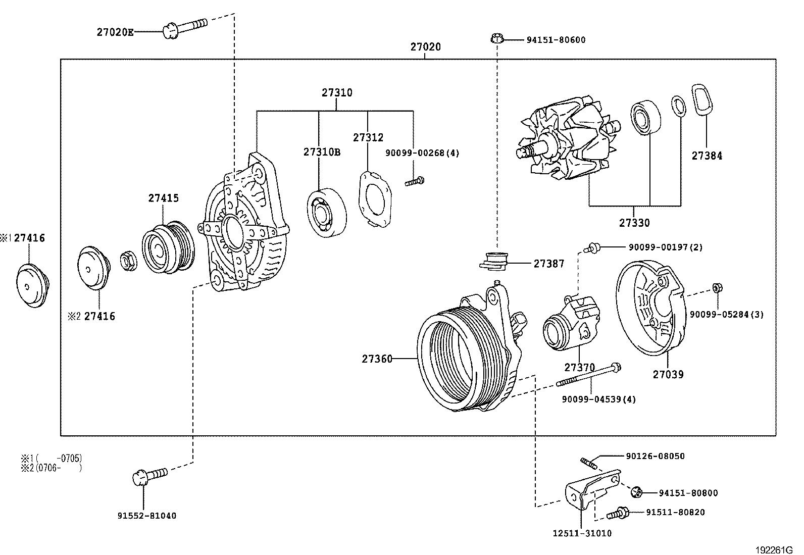 TOYOTA 2706031050 - Alternator parts5.com