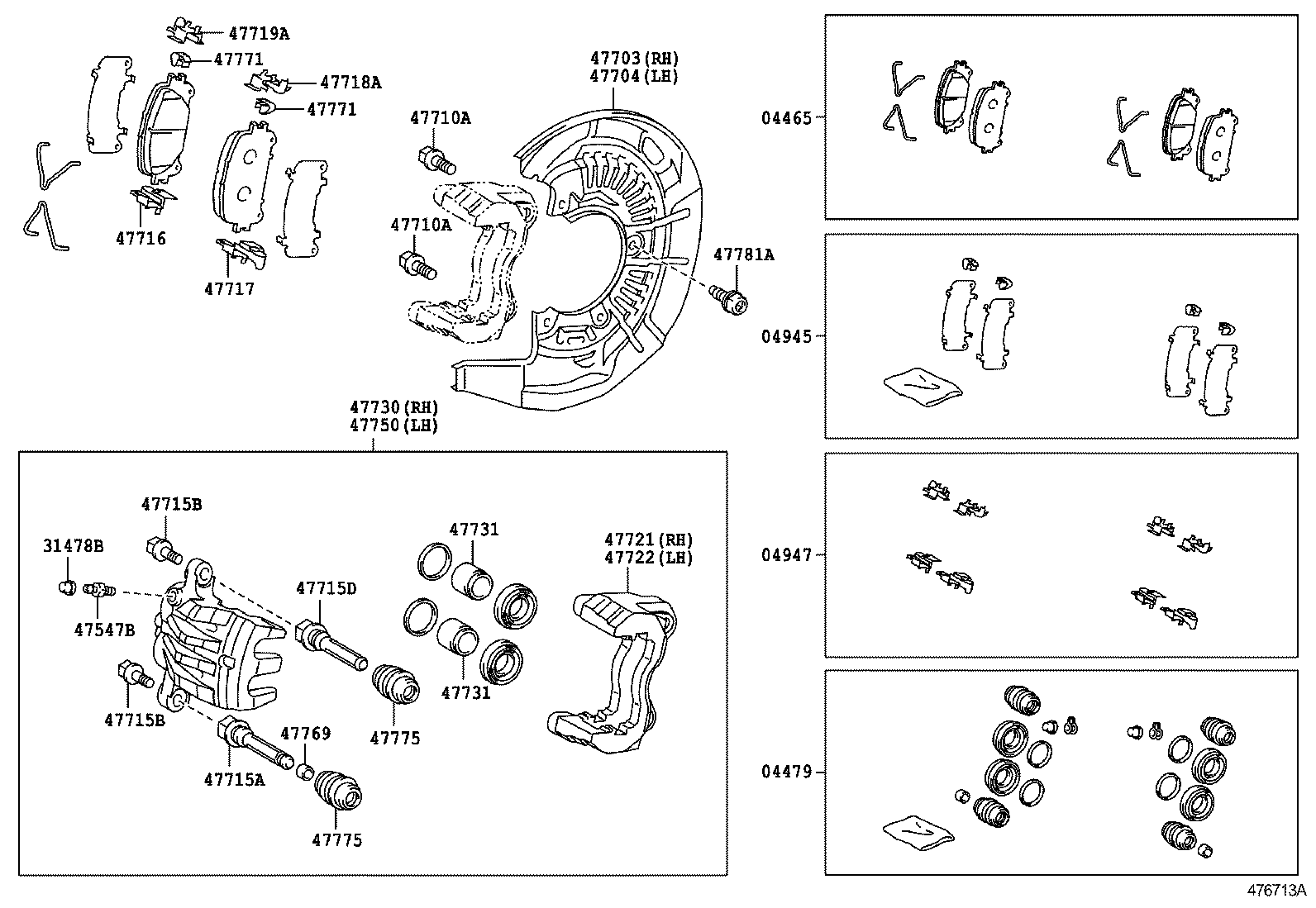 LEXUS 0446548160 - Brake Pad Set, disc brake parts5.com