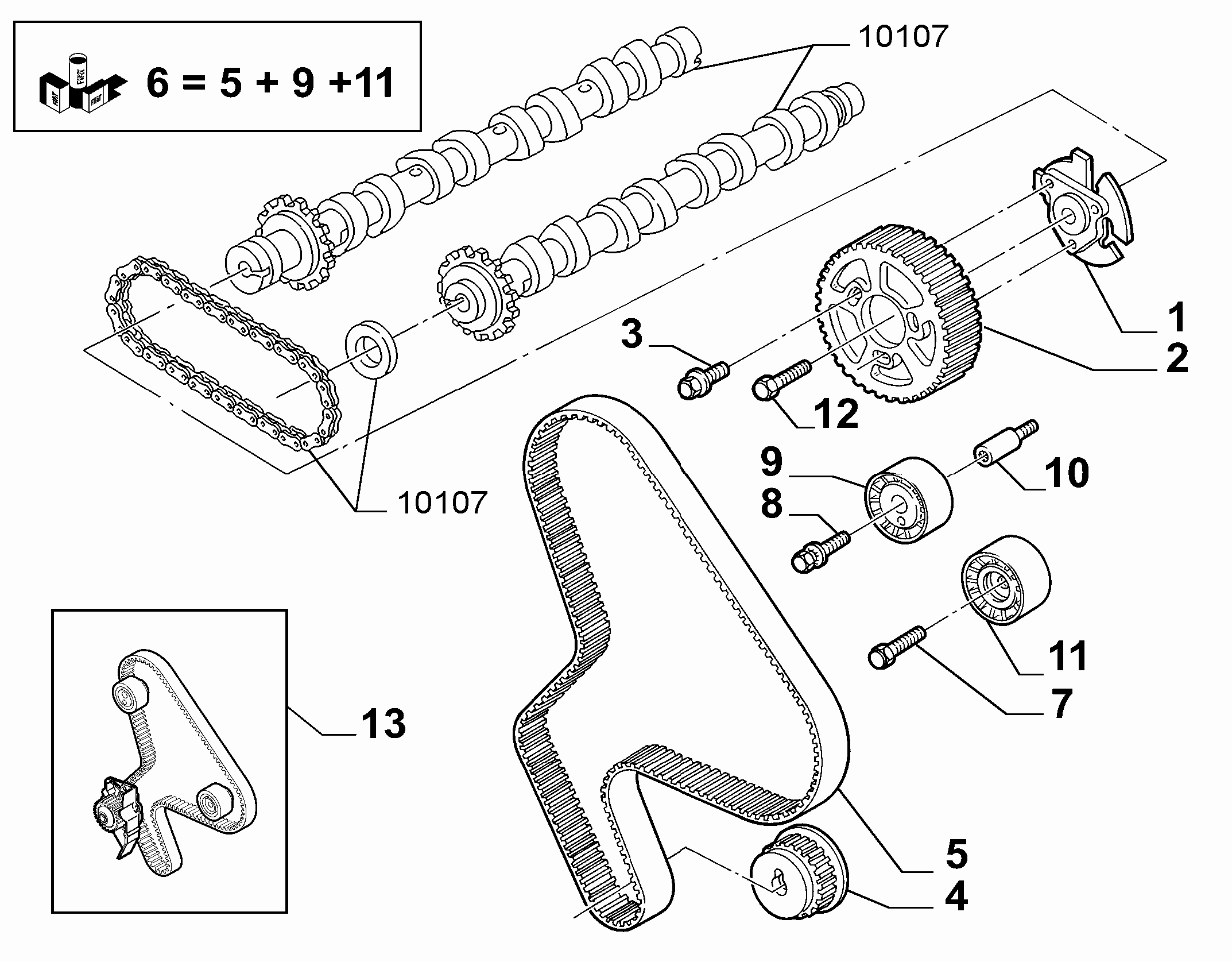 FIAT / LANCIA 9400829629 - Spannrolle, Zahnriemen www.parts5.com