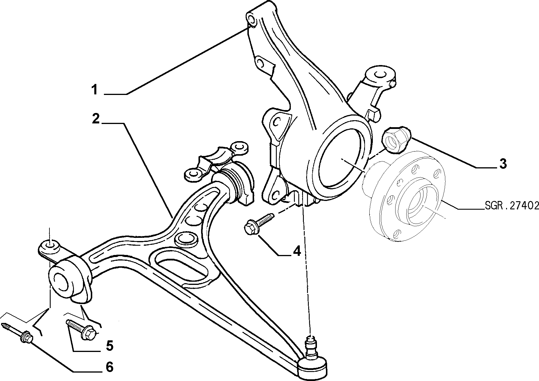 FIAT / LANCIA 93501487 - Tukivarsi, pyöräntuenta www.parts5.com