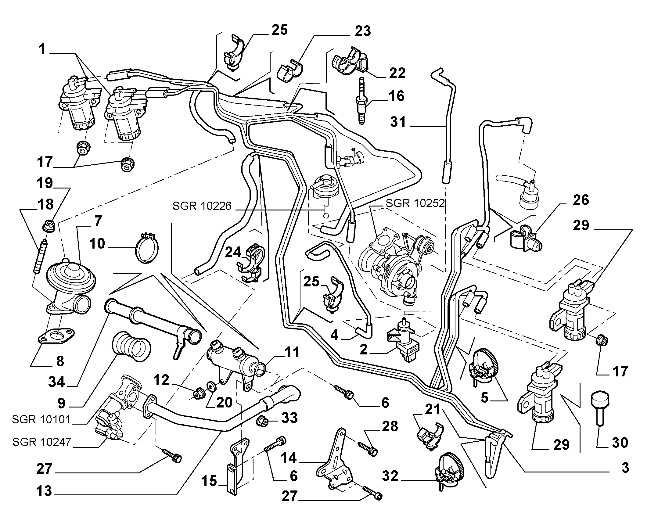 Lancia 9635704380 - Transduktor((pretvornik) tlaka, krmiljenje izpusnih plinov www.parts5.com