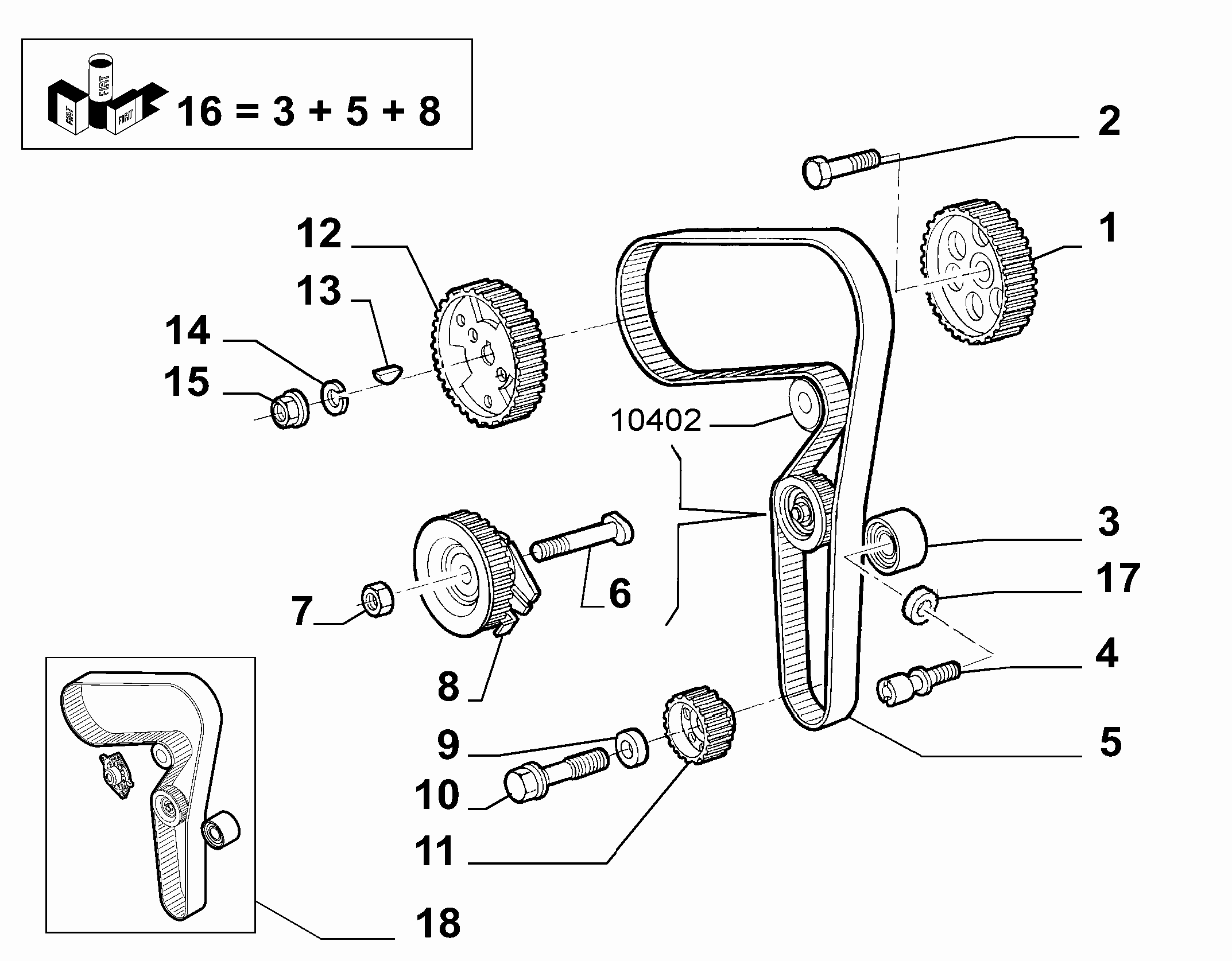 Lancia 71736493 - Usmeravajući / vodeći točkić, zupčasti kaiš www.parts5.com