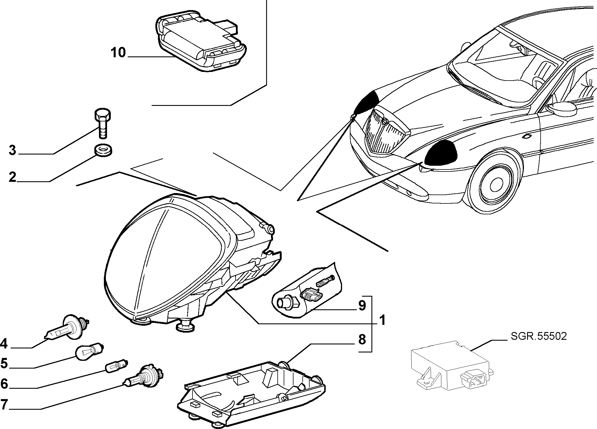 FIAT 14145090 - Λυχνία, προβολέας στροφής www.parts5.com