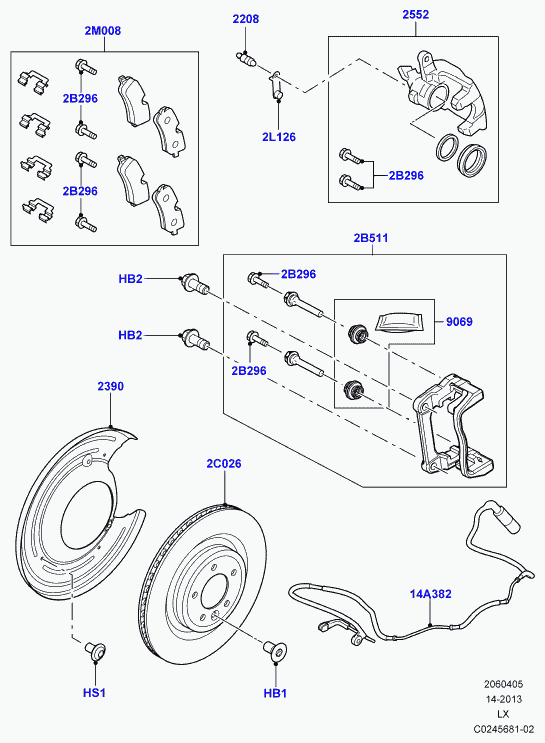 Land Rover LR036567 - Etrier frana www.parts5.com